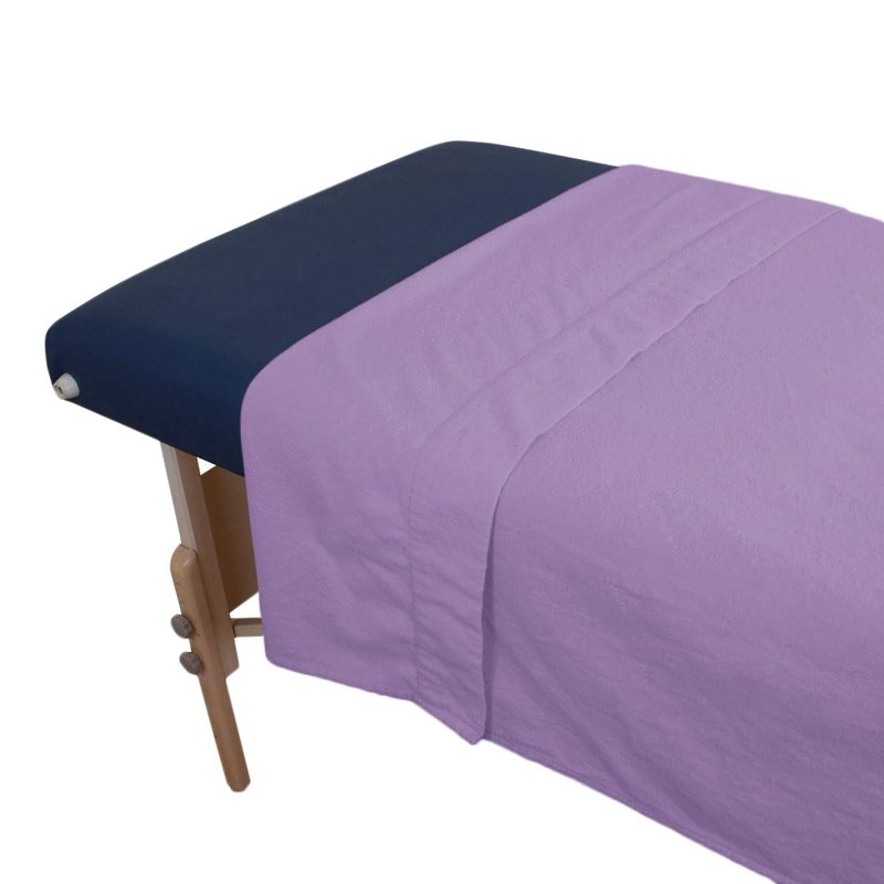 Body Linen Deluxe 3 Piece Flannel Sheet Set - Super Soft & Durable 100% Double-Brushed Cotton Flannel - Includes Flat Sheet, Fitted Sheet, and Fitted Face Cradle Cover - Dahlia Purple