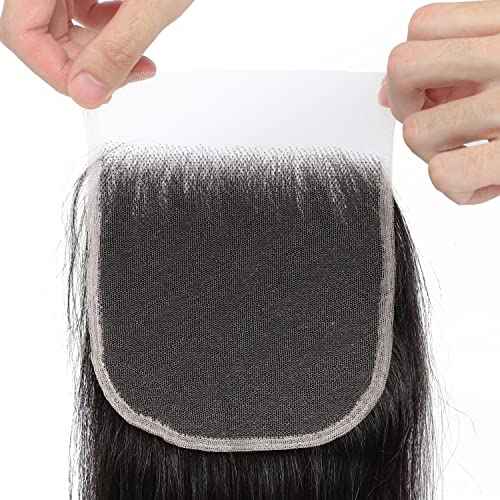 5x5 HD Lace closure 15A Straight Lace Closure Ultra-Thin and Ultra-Clear HD Lace Closure with Raw Indian Hair Bundles 14 Inch 'Boutique's Quality-Half The Price'