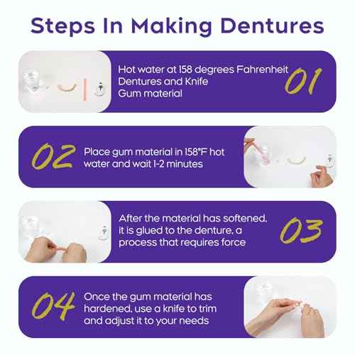 DIY Denture Kit - Full Set Fake Teeth for Top & Bottom | Functional Homemade Denture Combo, Repair Missing Teeth, Create Perfect Smile at Home - CS0725-3