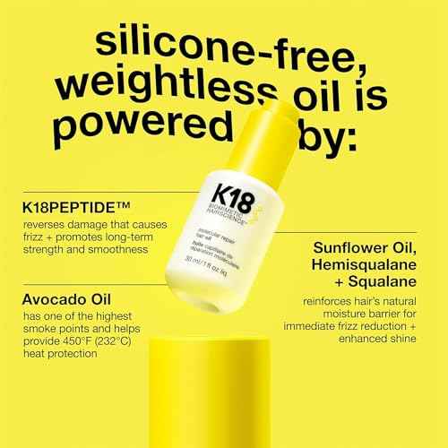 K18 Molecular Repair Hair Oil, Weightless Oil for Stronger, Healthier Hair, Suitable For All Hair Types