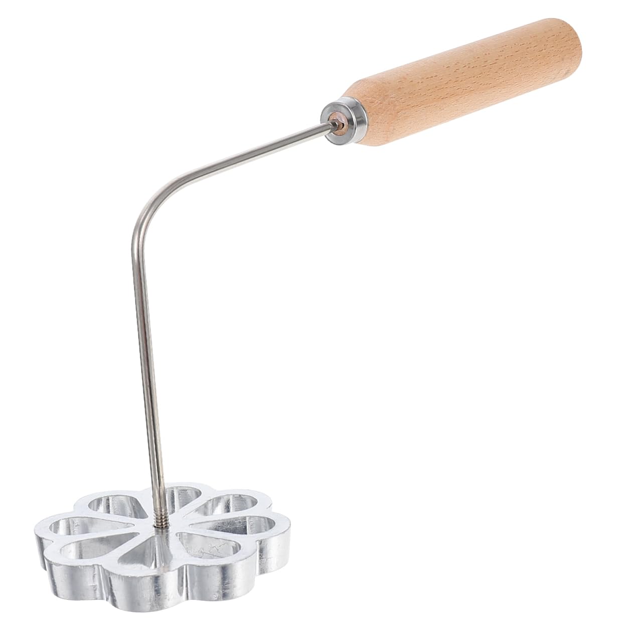 Hemoton Portable Fried Snack Mold 2-Cavity Flower Waffle Mold Kitchen Cooking Utensil for Deep Frying Carrot Cakes Shrimp Cakes and More 10.23X3.54X2.95 Inch
