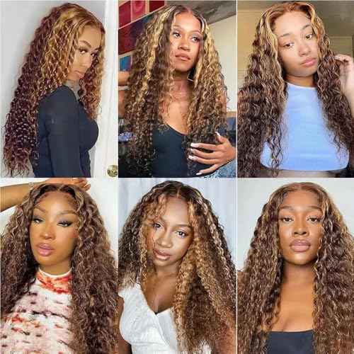 Ombre Brown And Blonde Bundles Human Hair P4/27 Highlight Bundles Kinky Curly Unprocessed Brazilian Virgin Hair Extensions 18 20 22 Inch