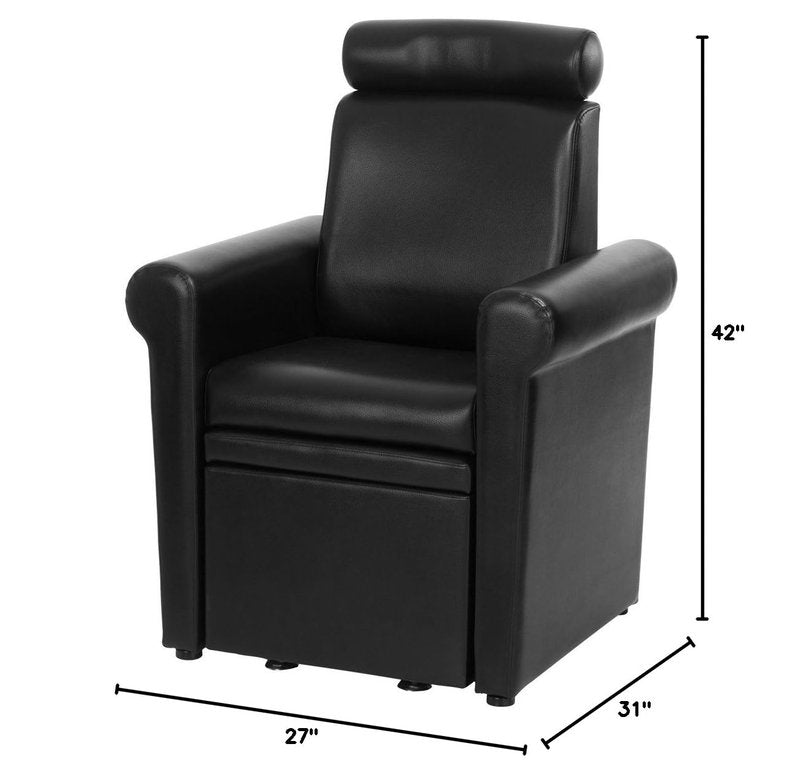 Mona Lisa Plumb Free Pedicure Chair - Adjustable, Portable, Removable, Black | No Plumbing Needed, CHM-2320-5H-BLACK