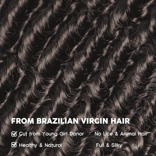 WEQUEEN Deep Wave Human Hair Bundles 22 Inch 100% 16A Brazilian Hair Long Lasting Deep Wave Bundles for Women