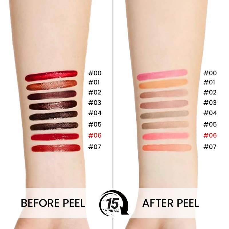 Peel Off Matte Liquid Lip Gloss Set - Long Lasting, Waterproof Lip Stain | 3 Colors Included (00, 02, 06)
