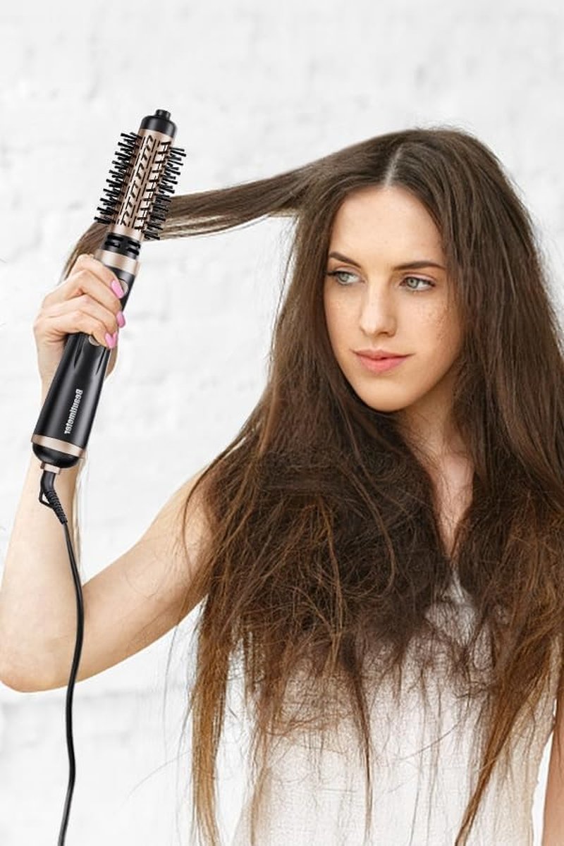 Beautimeter Hair Dryer Brush - 3-in-1 Rotating Blow Dryer Styler with 2-Inch & 1.5-Inch Brushes