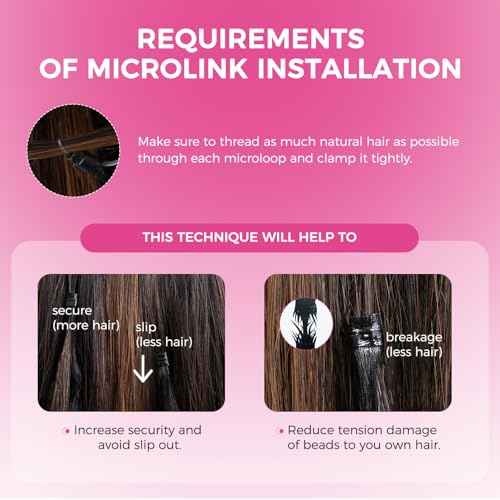 Lashey Micro Link Hair Extensions Human Hair Natural Black 18 Inch Yaki Straight Micro Beads 50g 50s Micro Loop Micro Ring Human Hair Invisible for Women