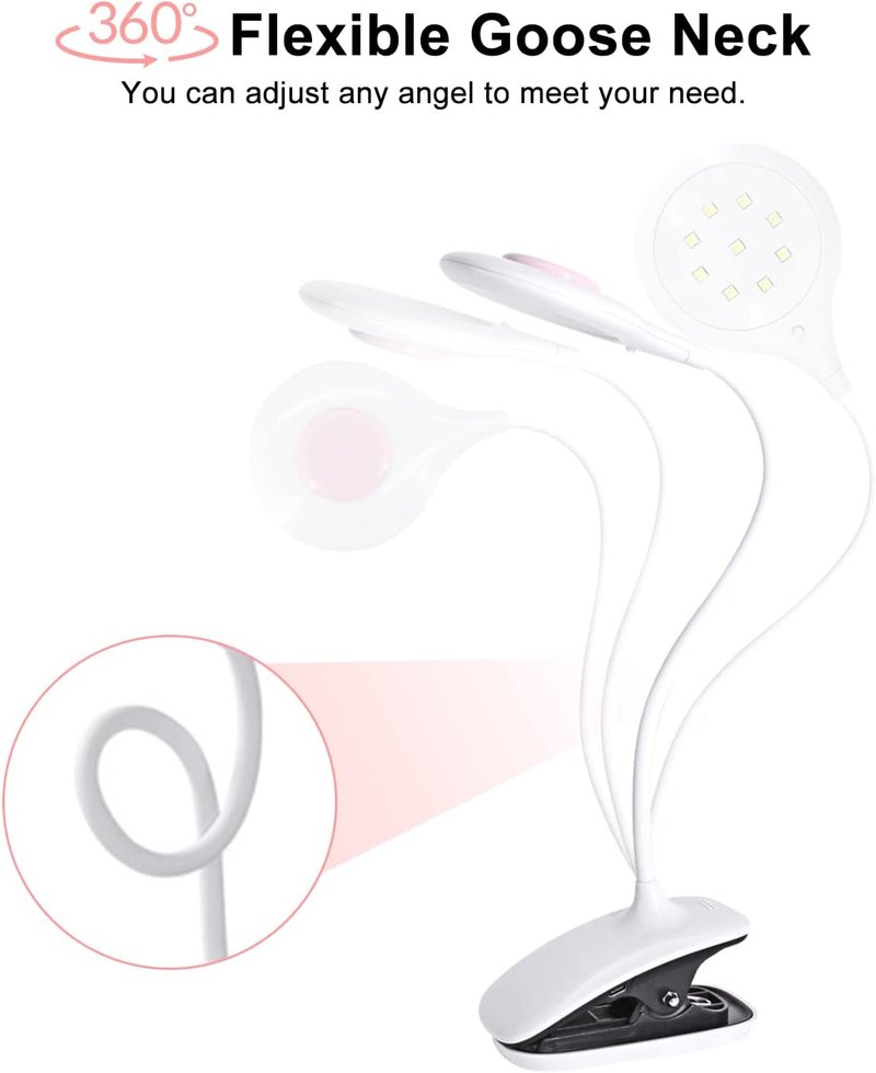 Skiennix Flexible UV LED Nail Lamp - 18W Gooseneck & Clamp Nail Dryer for Acrylic Gel Curing | USB Powered