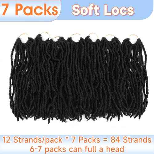 Soft Locs 10 Inch Faux Locs Crochet Hair 7 Packs Short Soft Locs Crochet Hair For Kids Pre Looped Soft Faux Loc Butterfly Hair Crochet Braids(10inch, 7 Packs, 1B)