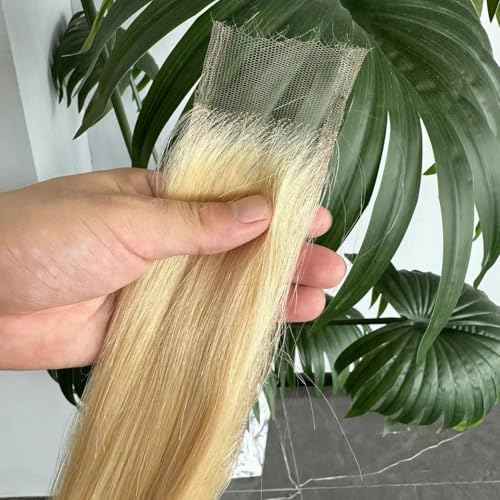 2x6 Long Deep Parting HD Swiss Lace Melt Skin Lace Closure Raw Hair Materials Straight Style Much Fuller with Natural Hair Line Human Hair Natural Black Color (16inch, HD 2x6 613 lace closure)