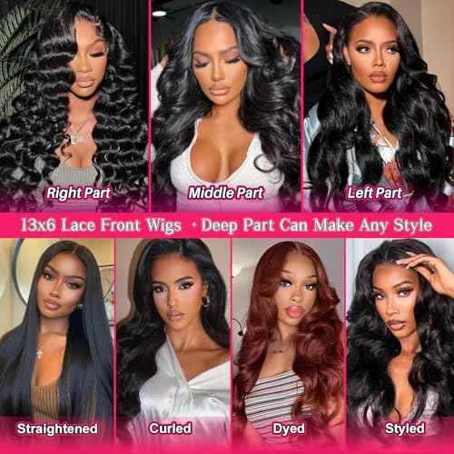 20 Inch Lace Front Wigs Human Hair Body Wave 13x6 HD Lace Frontal Wig Pre Plucked Bleached Knots With Baby Hair 180 Density Brazilian Human Hair Wigs for Black Women