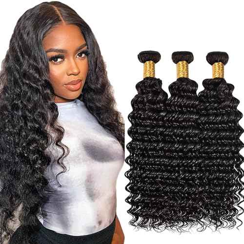 34 34 34 Inch Deep Wave Bundles Human Hair Unprocessed Brazilian Virgin Hair Extensions Raw Loose Deep Wave Bundles Huma Hair