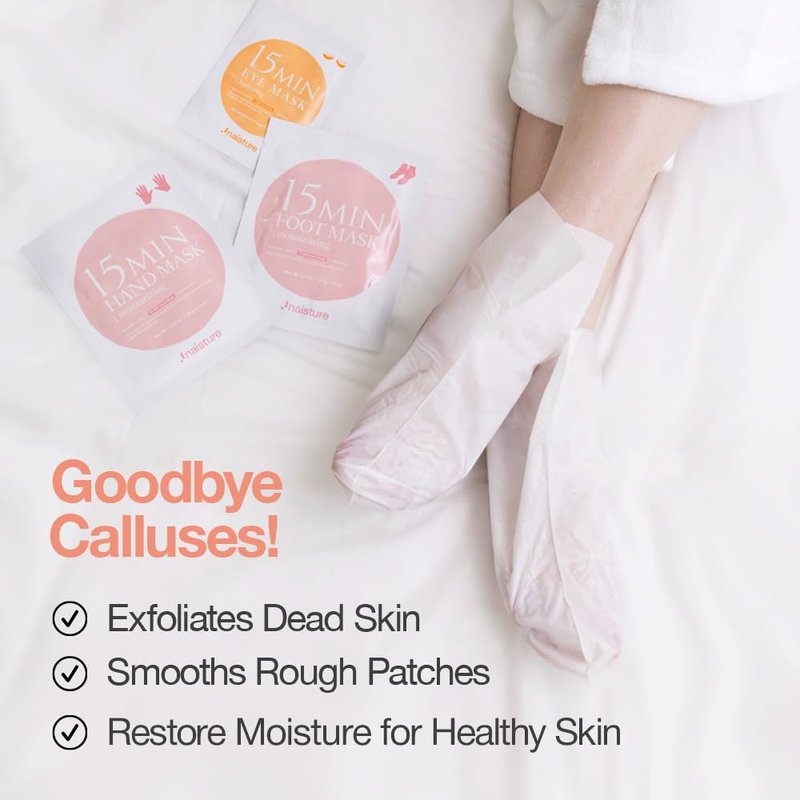 Naisture 15 Min Foot Moisturizing Mask – Reviving Sock Mask with Shea Butter & Jojoba Oil for Dry Feet and Heels