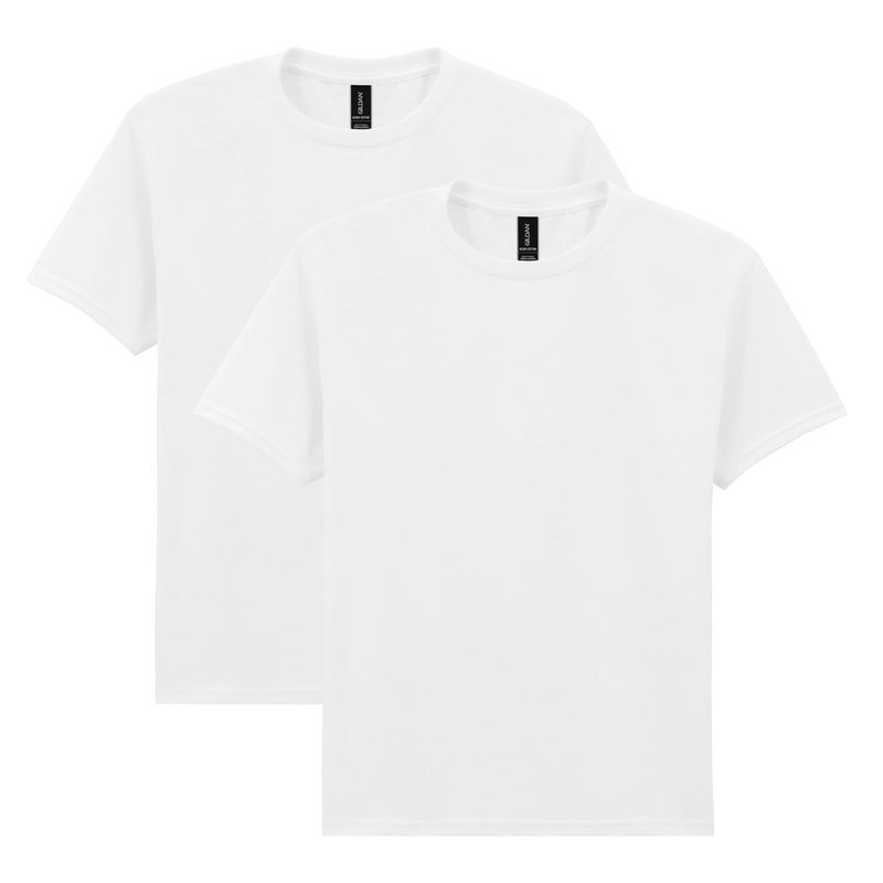 Gildan Youth Heavy Cotton T-Shirt, Style G5000B, 2-Pack, White, Medium