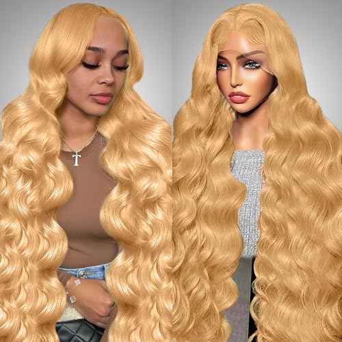 Honey Blonde 13x6 HD Lace Front Wigs Human Hair Honey Blonde Wig Human Hair 200% Density Honey Blonde Body Wave Wigs Human Hair 27# Colored 22 Inch