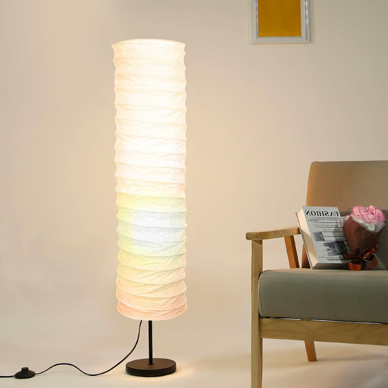 Floor Lampshade Rice Paper Lamp Shade Diploma Paper Scandinavian Style for Bedroom Living Room 36x8.7in
