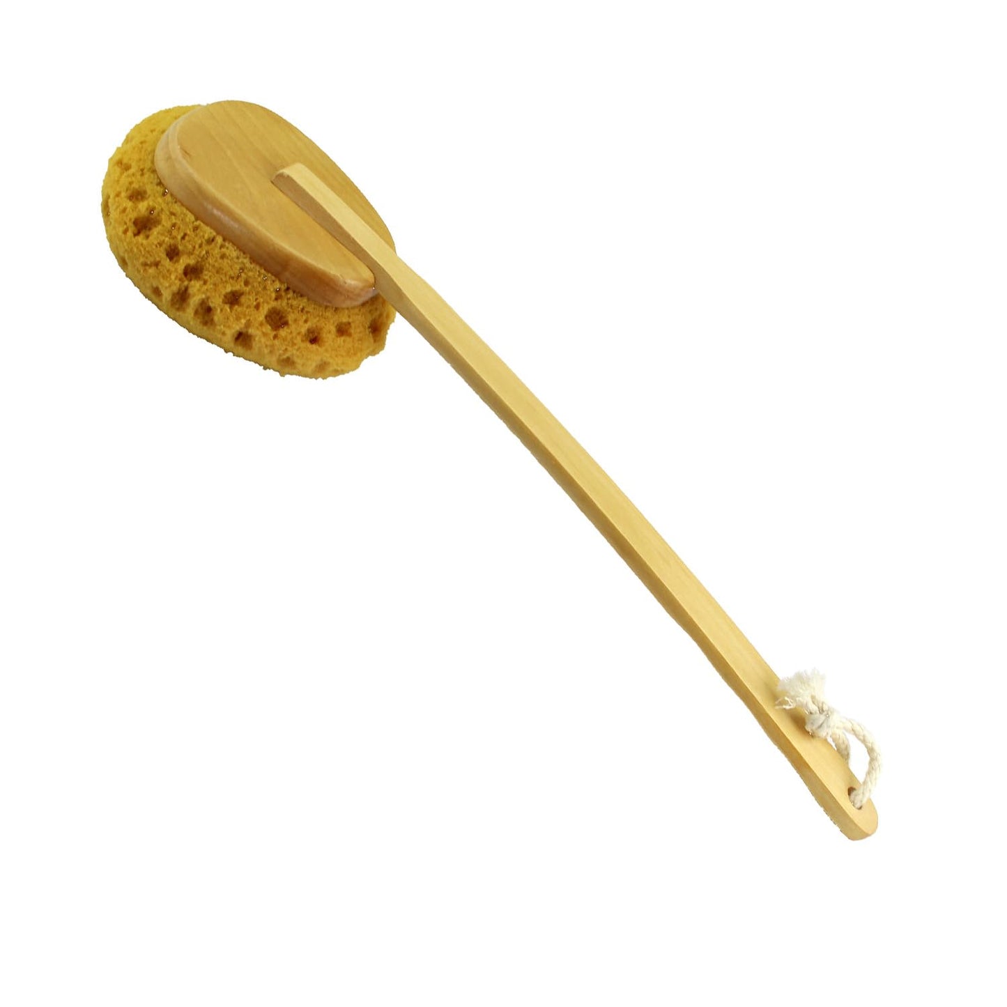 18" 2pcs Extra Long Handle Beechwood Bath Brush with Sponge - Exfoliating & Massaging Back Scrubber for Shower