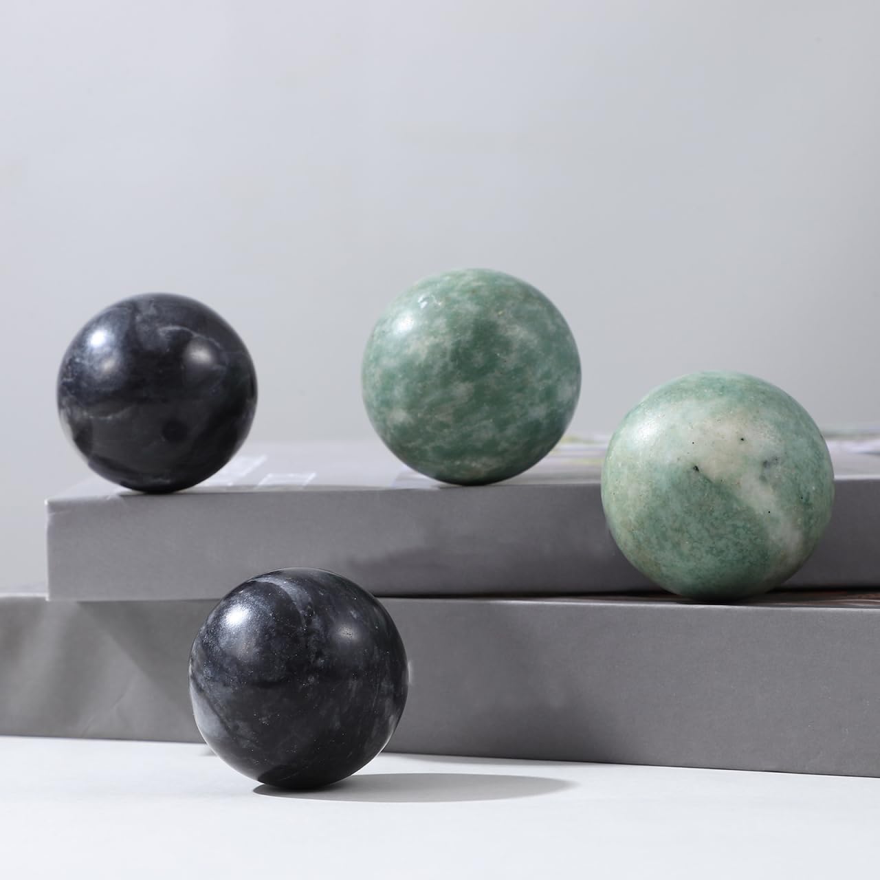 Hemoton 4 Sets Marble Baoding Balls Hand Exercise Ball Chinese Stress Ball for Adult Chinese Meditation Balls Hand Exercise Massage Alleviating Memory Loss Health Massage