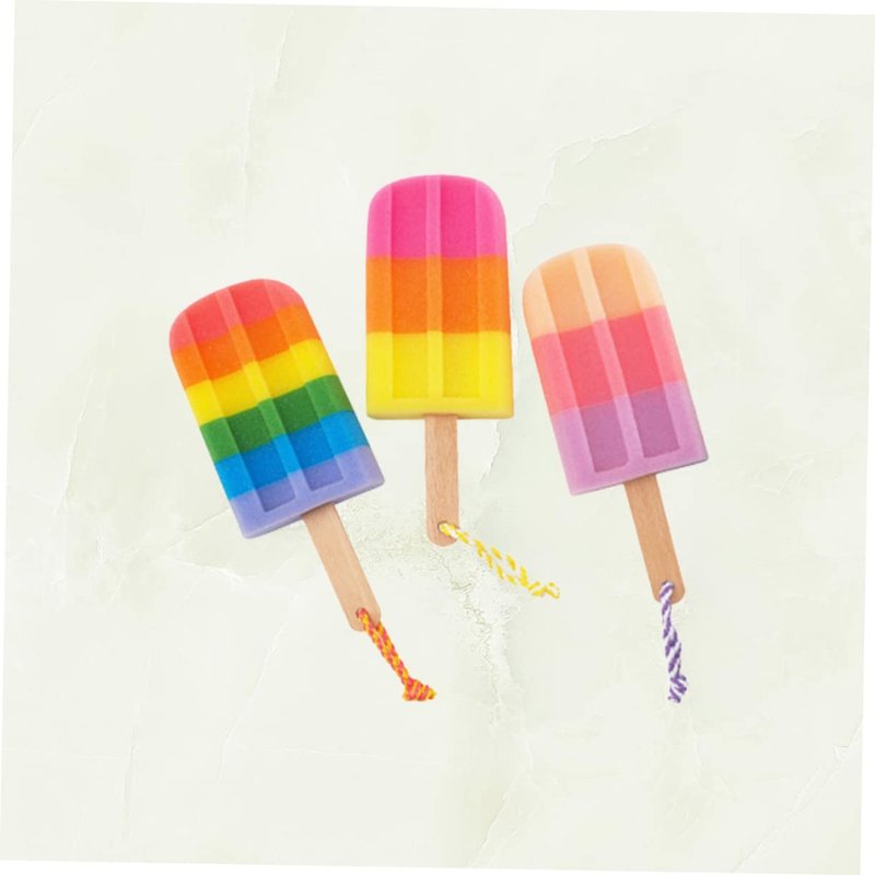 3pcs Bath Flower for Infants Elastic Hair Ties Bathing Accessories Body Shower Sponge Shower Sponge for Body Loofah Popsicle Ice Cream Wooden Shower Head Child Brush