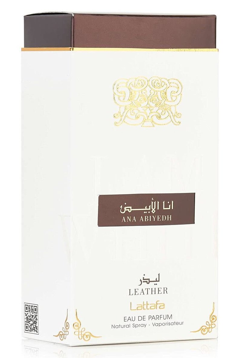 Lattafa Perfumes Ana Abiyedh Leather - EDP 60ML (2.0 OZ), Oriental with a Classic Combination of Oudh, Roses & Vanilla. (Ana Abiyedh Leather)