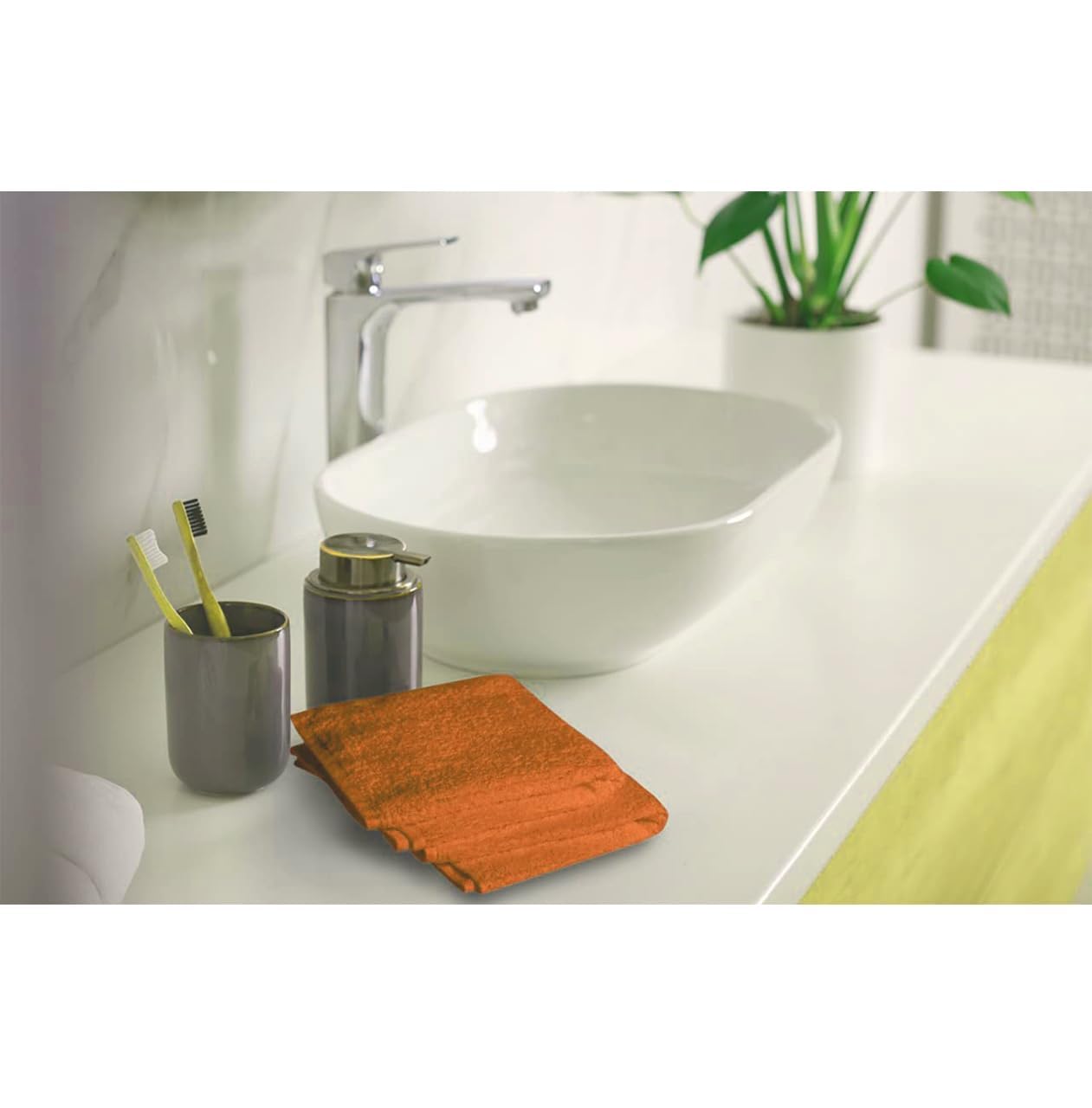Softolle 100% Cotton Washcloths 24 Pack (12x12 Inches) Soft, Highly Absorbent Washcloth, Face Towels, Wash Cloths for Face, Ring Spun, Bulk Pack (Orange, 24 Pack)
