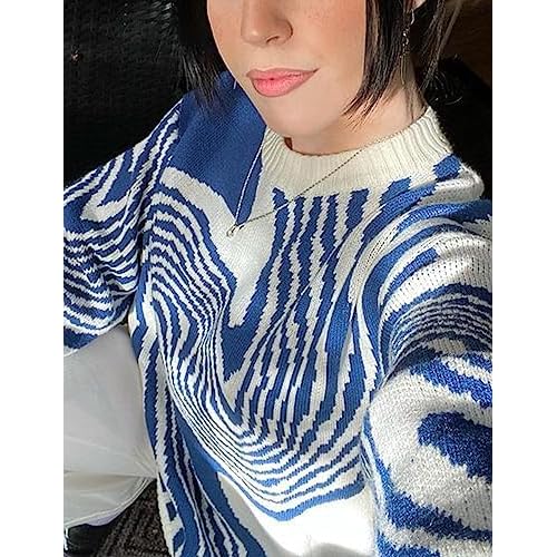 Yimoon Mens Graphic Sweaters Unisex Oversized Casual Knitted Long Sleeve Pullover Jumper Tops