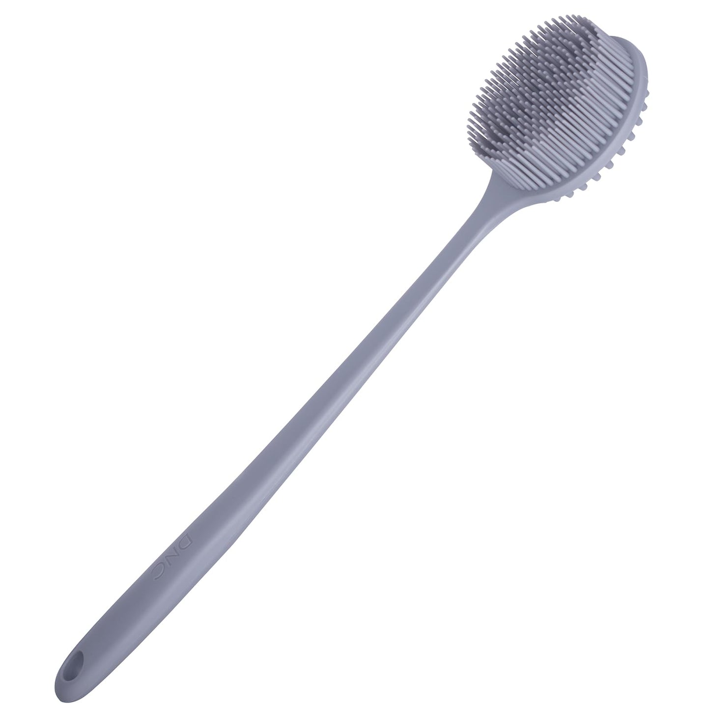 DNC Silicone Back Scrubber for Shower Bath Body Brush with Long Handle (Gray)