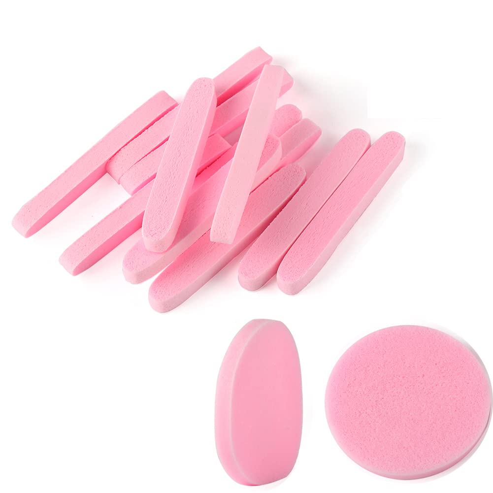 Tegelrying Facial Sponge Compressed,60 Pcs PVA Professional Makeup Removal Wash Round Face Sponges Spa Pads Exfoliating Cleansing for Women,Pink