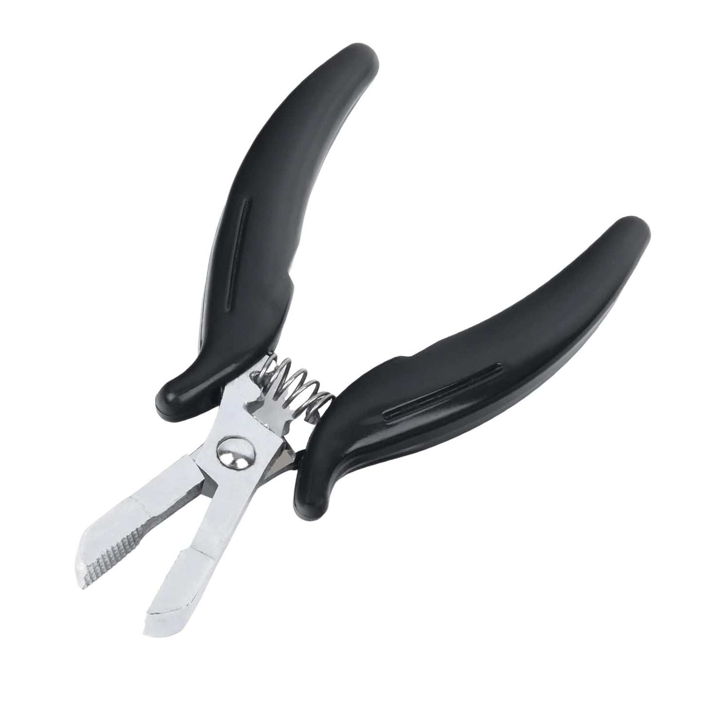 Vlasy Fusion Bond Crusher Tool,K Tip Extension Remover,Professional Hair Extension Pliers for Micro Beads Nano Rings,Bonding Keratin Hair Extensions Remover Tool(Thread Shape,Black)