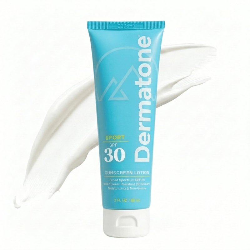Dermatone Sport Sunscreen Lotion SPF 30 | with Vitamin C & Aloe |Water/Sweat Resistant (80 min) | Hawaii Reef Act 104 Compliant | Moisturizing | For Body and Face Broad Spectrum Sun Protection | 3oz