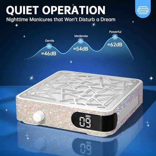 Nail Dust Collector, Powerful Vacuum Fan Vent Dust Collector Extractor Dust Suction Machine for Acrylic Nails Polishing, Nail Salon&Home, AB Diamond