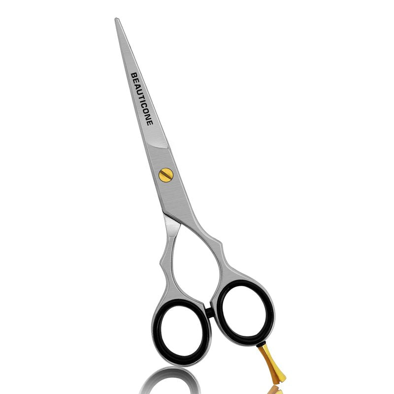 BEAUTICONE ® Hair Cutting Scissors - Professional Barber-Grade Salon Shears with Serrated & Razor Edge - Silver Premium & Extra Accs - Ultra Lightweight