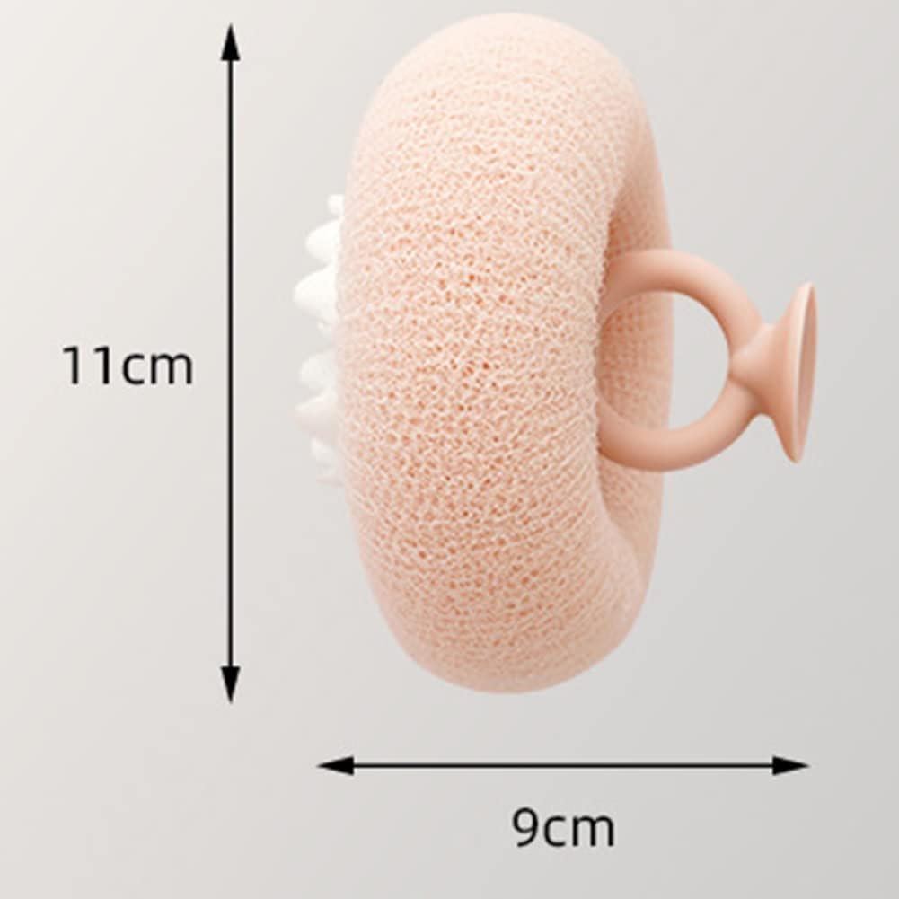 Lightcyan Suction Cup Bath Ball, Sunflower Suction Cup Bath Ball,Sunflower Exfoliating Body Scrubber, Bath Sponges Bath Sponge for Women and Men Shower Loofah Sponge