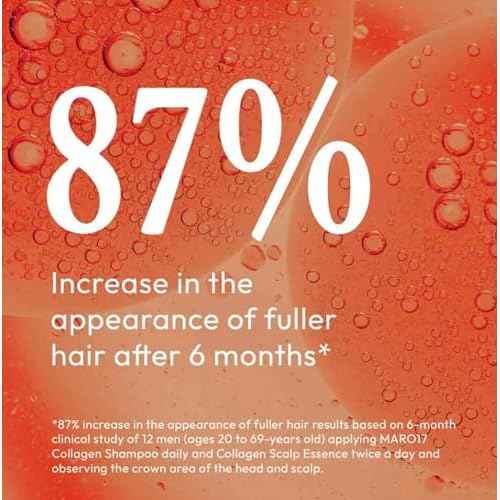 MARO17 Japan's #1 Collagen Shampoo Perfect Wash & Collagen Essence - Deep Cleansing, Declogs Scalp Pores, Eliminates Scalp Irritation & Promotes Thick, Full Hair - Mens Shampoo & Hair Growth Serum Duo
