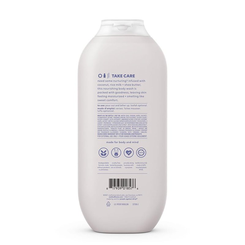 Method Body Wash - Simply Nourish Formula | Paraben & Phthalate Free | 18 oz Size