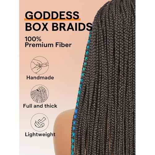 GORGIUS Braided Lace Front Wigs Pre Plucked Knotless Box Braid Wig with Baby Hair Pre Braided Glueless Synthetic Cornrown Wig For Women