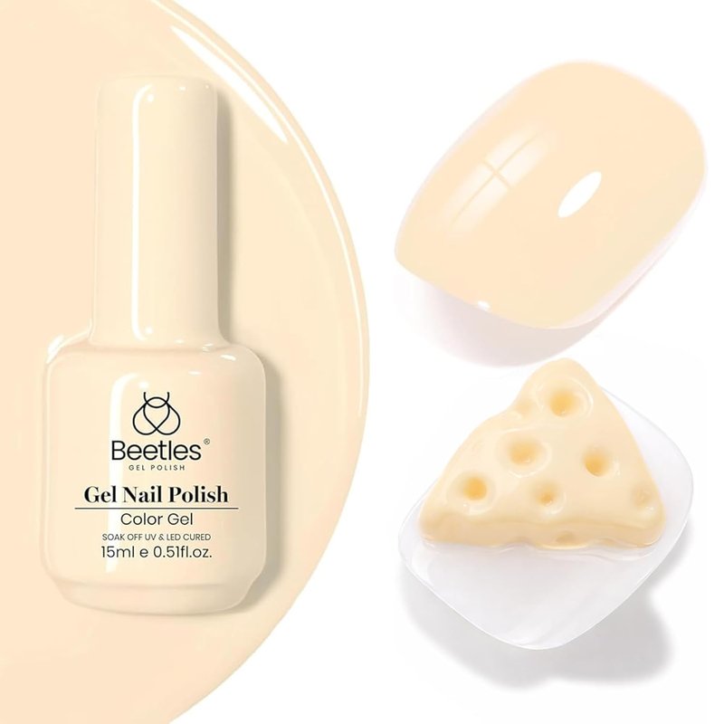 Beetles Yellow Gel Nail Polish - Soft Butter Yellow UV Soak Off | 15ML Long-Lasting Pastel Nail Art