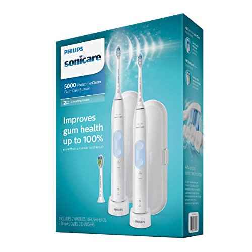 Sonicare Protective Clean Rechargeable Toothbrushes 2 Handless 3 Brush Heads & 2 Travel Case & 2 Chargers