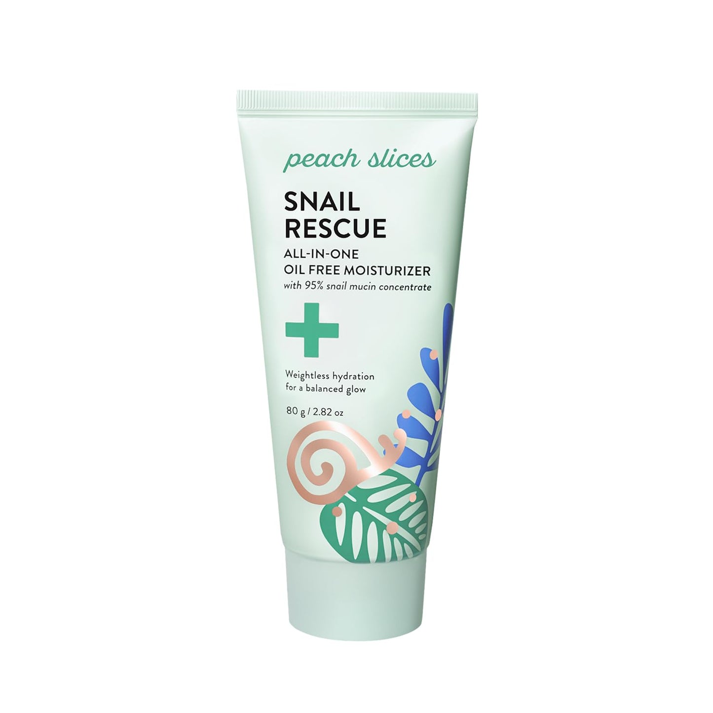 Peach Slices - Snail Rescue All-in-One Oil Free Moisturizer (2.82 oz) - 95% Snail Mucin Concentrate - Weightless - Birch Juice, Hyaluronic Acid & Cica - Clean, Cruelty Free, Korean Skin Care & Beauty