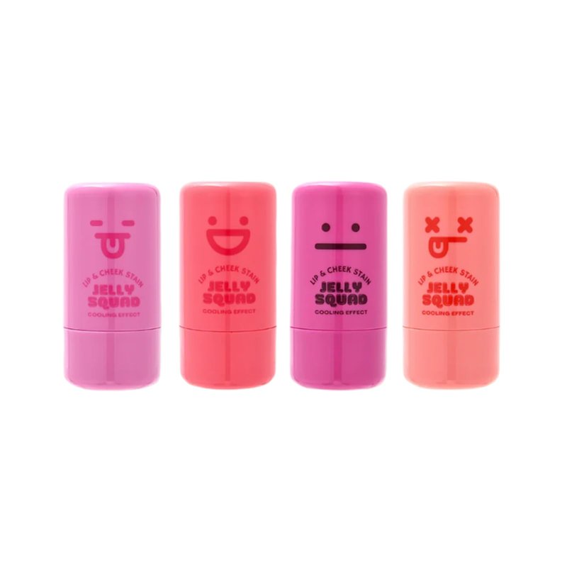 Jelly Squad Lip and Cheek Stain – 2-in-1 Tinted Jelly Blush & Lip Stain, Long-Lasting, Lightweight, Natural Finish – Buildable, Blendable Color – Grumpy (4PCS, 0.28 FL.OZ/8G（pack of 4）)