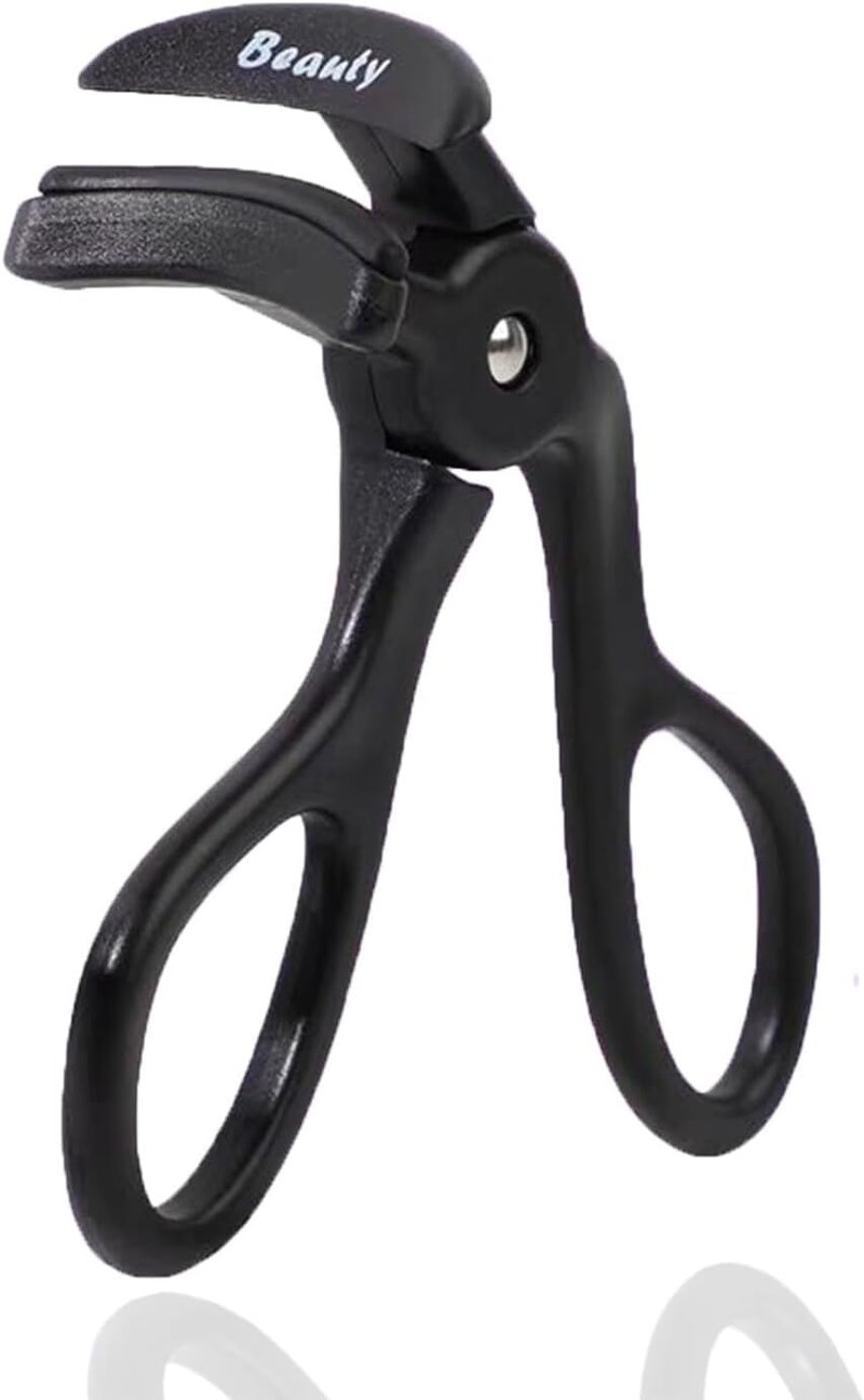 Skiennix Eyelash Curler - Premium Plastic Design with Silicone Refill Pads | No Pinching, Black