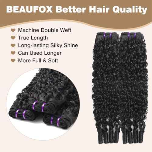3C4A Burmese Curly Bundles Human Hair 18 20 22 Inch 12A Unprocessed Virgin Human Hair Water Wave Bundles with Spiral End Quick Weave Remy Hair Natural Color for Women