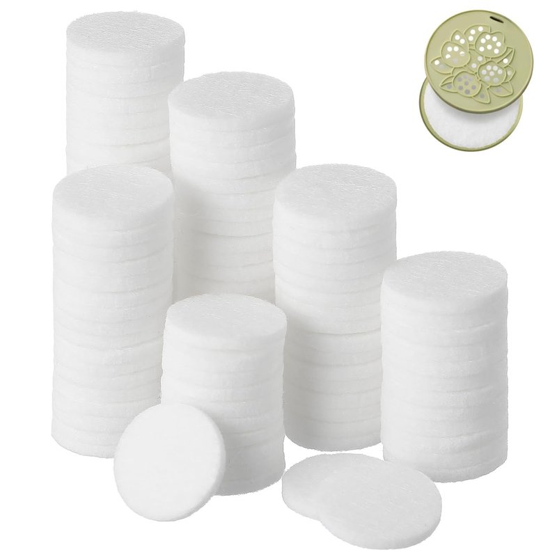 GLEAVI 100 Pack Essential Oil Diffuser Pads, 0.9 Inch Unscented Aroma Replacement Pads, Highly Absorbent Scent Refill Inserts for Car Vent Clip, Humidifier and Locket Necklace