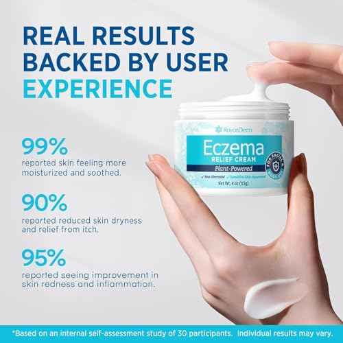 Roycederm Eczema & Psoriasis Cream for Dry, Itchy Skin ? Moisturizer for Sensitive Skin, Eczema, Psoriasis & Dermatitis ? 1% Colloidal Oatmeal + Ceramides ? Steroid-Free for Adults, Kids & Babies
