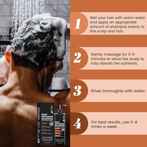 Root Activator Shampoo for Men: Hair Growth Shampoo for Hair Loss and Thinning Hair - 10.1 fl oz / 300 mL