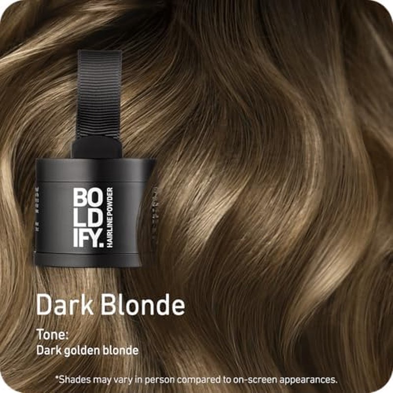 BOLDIFY Hairline Powder - Water-Resistant Gray Coverage Hair Color | Mess-Free Dark Blonde Root Touch-Up (4.5g)