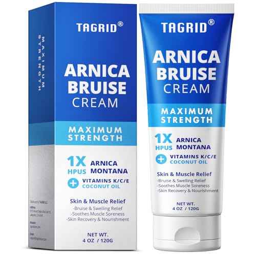 TAGRID Arnica Cream Extra Strength: Fast Pain Relief Arnica Bruise Cream with Vitamin K for Bruising and Swelling on Thin Skin, Joint Pain, Muscle Pain, Soreness (4 OZ)