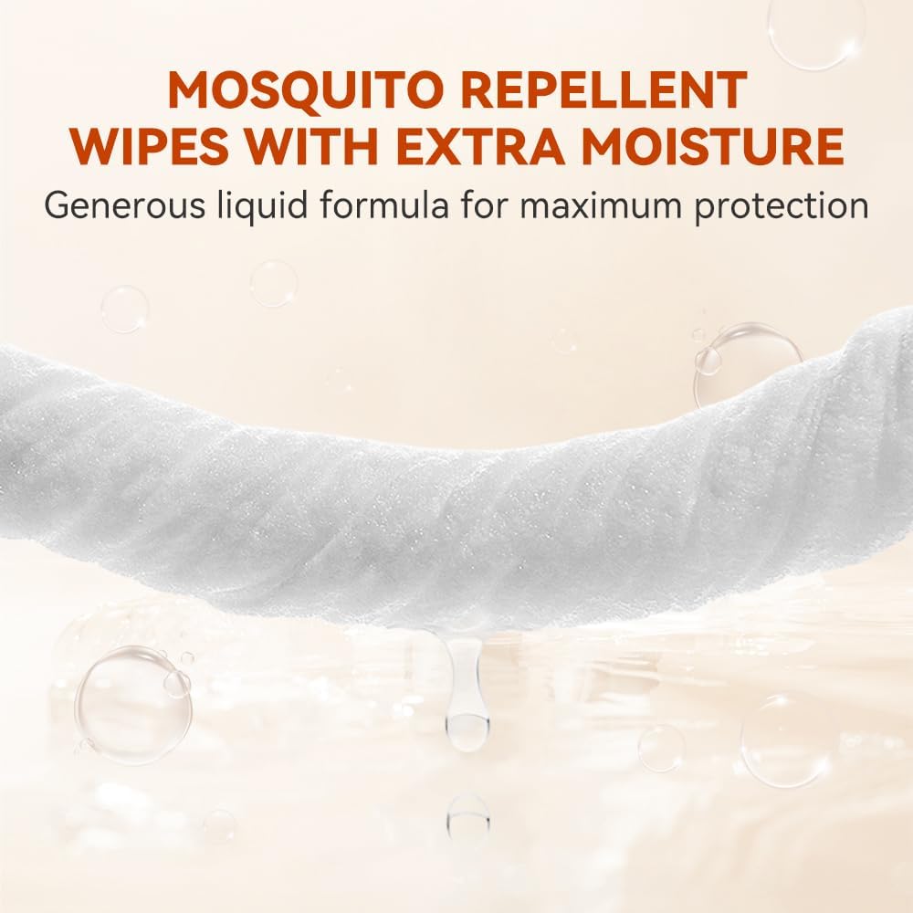 Skiennix Mosquito Repellent Wipes - 40 PCS Natural Plant-Based Essential Oil Formula | Safe & Effective Outdoor Protection