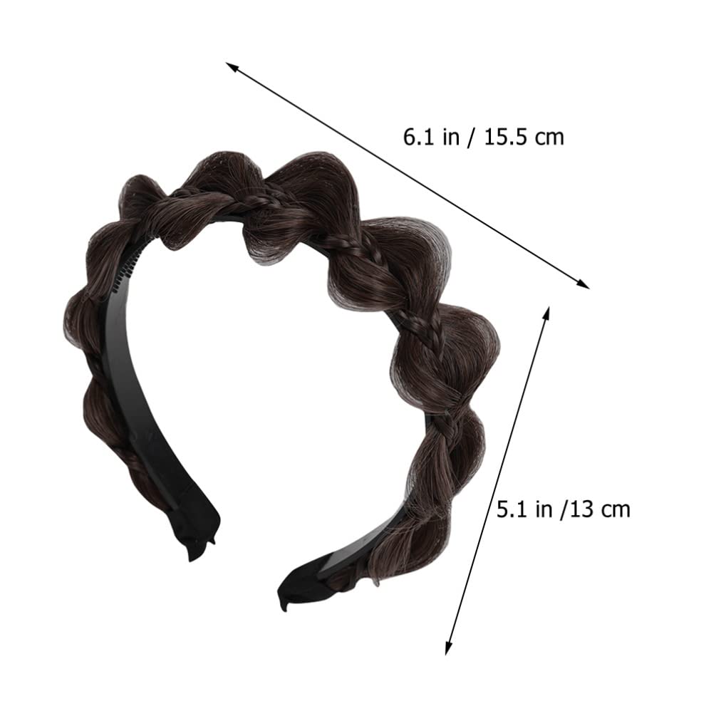Uonlytech Braided Headband with Teeth Synthetic Hair Braid Hairband Hair Accessory for Women Comfortable Natural Look Hoop for Daily Wear Sports and Parties