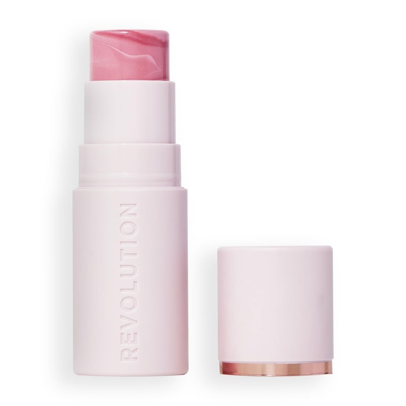 Revolution Beauty London, Skin Silk Marble Blush Stick, Buildable Color for Cheek, Eye, & Lip, Cream-to-Powder Formula, Vegan & Cruelty-Free, Pinched Light Pink, 0.15 oz